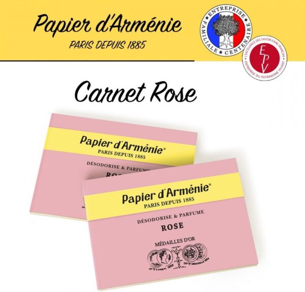 Boite de 30 carnets de 12 Papiers d'Armenie - Rose